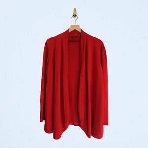 EILEEN FISHER 100% Merino Wool Red Cardigan